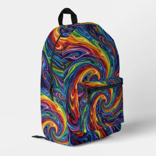 Abstrakter Galaxie-Nebel-Wirbel-Regenbogen-Rucksac Bedruckter Rucksack
