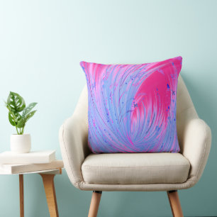 Abstrakter Garten mit blauer Rosa Kissen