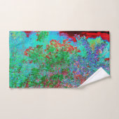 Abstrakter Garten mit Crimson Sunset Badhandtuch Set (Handtuch)