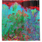 Abstrakter Garten mit Crimson Sunset Duschvorhang (Vorderseite)