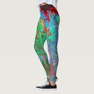Abstrakter Garten mit Crimson Sunset Leggings