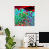 Abstrakter Garten mit Crimson Sunset Poster (Heimbüro)