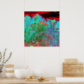 Abstrakter Garten mit Crimson Sunset Poster (Küche)