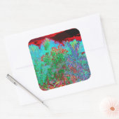 Abstrakter Garten mit Crimson Sunset Quadratischer Aufkleber (Umschlag)