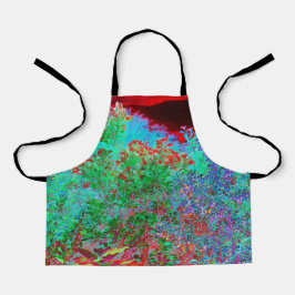Abstrakter Garten mit Crimson Sunset Schürze
