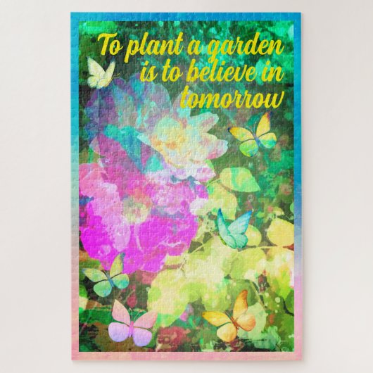 Abstrakter Garten mit Pastell-Rose Puzzle (Vertikal)