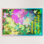 Abstrakter Garten mit Pastell-Rose Puzzle (Horizontal)