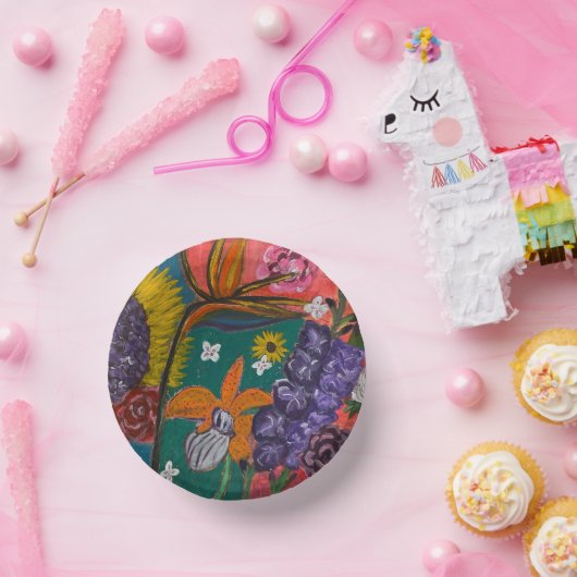 Abstrakter Garten Pappteller (Party)