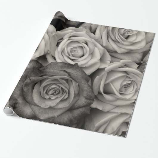 Abstrakter Garten White Roses Geschenkpapier (Ungerollt)