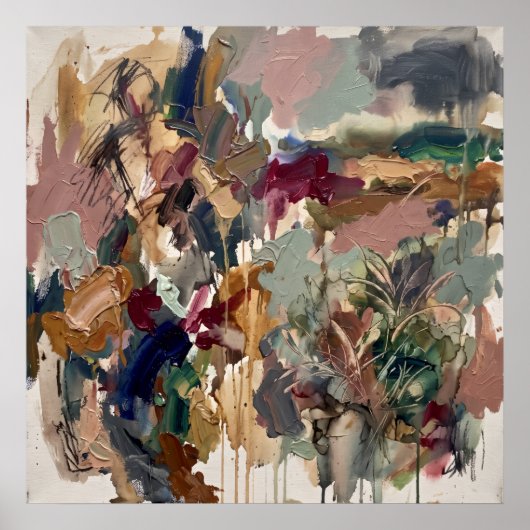 Abstrakter Gartenflorals Poster (Vorne)