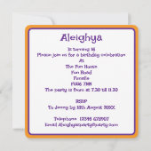 Abstrakter Geburtstag Einladung (Rückseite)