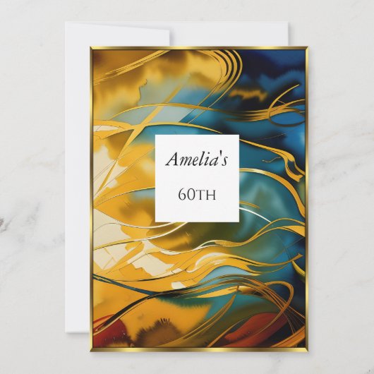 Abstrakter Geburtstag Einladung (Rückseite)