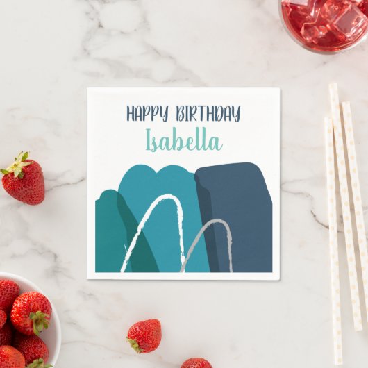 Abstrakter Geburtstag Serviette (Beispiel)