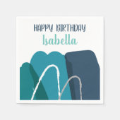 Abstrakter Geburtstag Serviette (Vorderseite)