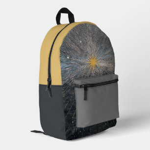 Abstrakter gelber Sternenexplosion Mystischer Himm Bedruckter Rucksack