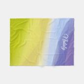 Abstrakter gelblicher Name Fleecedecke (Vorderseite (Horizontal))