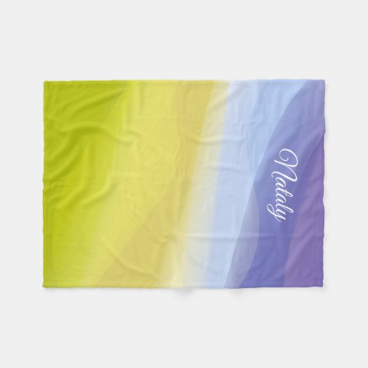 Abstrakter gelblicher Name Fleecedecke (Vorderseite (Horizontal))