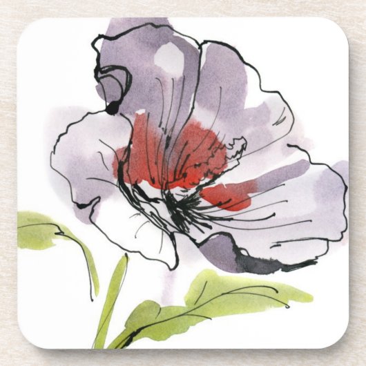 Abstrakter gemalter Blumenhintergrund 3 Getränkeuntersetzer (Vorderseite)