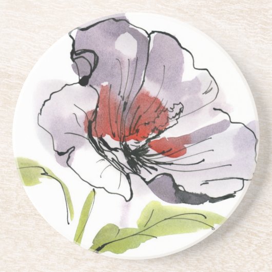 Abstrakter gemalter Blumenhintergrund 3 Getränkeuntersetzer (Vorne)