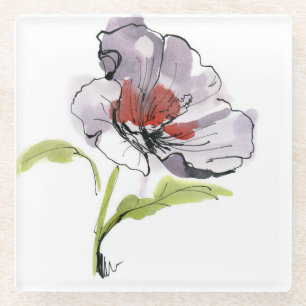 Abstrakter gemalter Blumenhintergrund 3 Glasuntersetzer