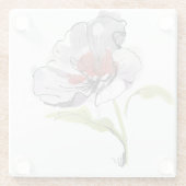 Abstrakter gemalter Blumenhintergrund 3 Glasuntersetzer (Rückseite)