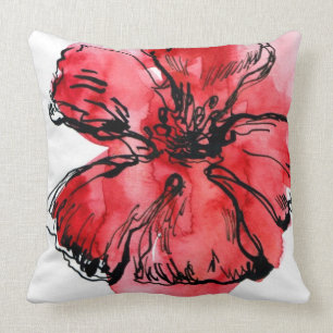 Abstrakter gemalter Blumenhintergrund 4 Kissen