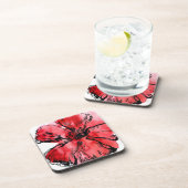 Abstrakter gemalter Blumenhintergrund 4 Untersetzer (Rechte Seite)