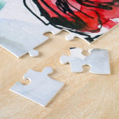 Abstrakter gemalter Blumenhintergrund Puzzle (Seite)