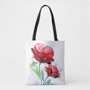 Abstrakter gemalter Blumenhintergrund Tasche