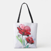 Abstrakter gemalter Blumenhintergrund Tasche (Rückseite)