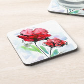 Abstrakter gemalter Blumenhintergrund Untersetzer (Linke Seite)