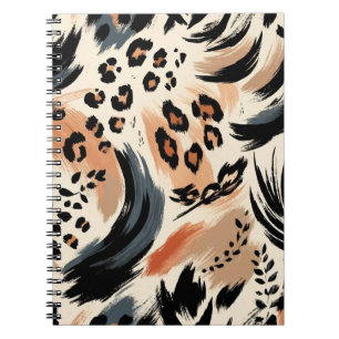 Abstrakter gemalter exotischer Tierdruck Leopard Notizblock