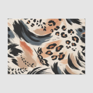 Abstrakter gemalter exotischer Tierdruck Leopard Seidenpapier