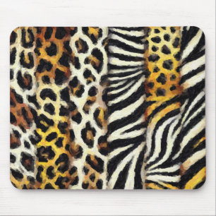 Abstrakter Gemalter Gemischter Wildtierdruck Mousepad