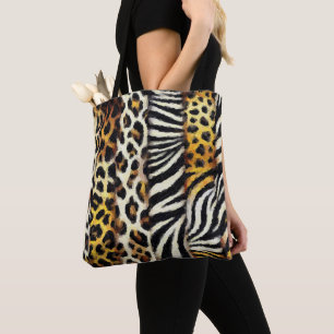 Abstrakter Gemalter Gemischter Wildtierdruck Tasche