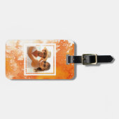 Abstrakter gemalter orange Watercolor | addieren Gepäckanhänger (Vorderseite horizontal)