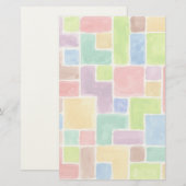Abstrakter gemalter Watercolorhintergrund. 2 Briefpapier (Vorne/Hinten)