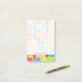 Abstrakter gemalter Watercolorhintergrund. 2 Post-it Klebezettel (Auf Schreibtisch)