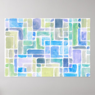 Abstrakter gemalter Watercolorhintergrund Poster