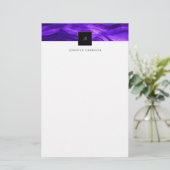 Abstrakter Geode Lila Agate Briefpapier (Stehend Vorderseite)