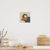 Abstrakter geomatrischer Mensch Poster (Küche)