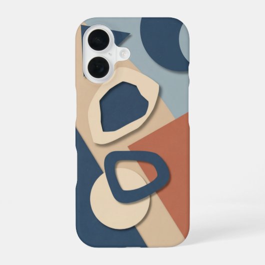 Abstrakter geometrischer Ausschnitt iPhone 16 Hülle (Rückseite)