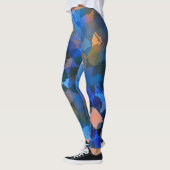 abstrakter geometrischer blauer lila-goldfarbener leggings (Links)