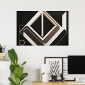 Abstrakter geometrischer Diamant Moderner Bauhaus Poster (Heimbüro)
