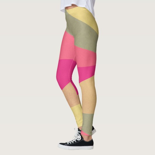 Abstrakter geometrischer Farbblock Leggings (Links)