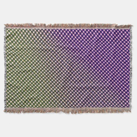 Abstrakter geometrischer Gradienten-Karo-Muster 12 Decke (Vorderseite)