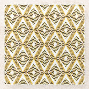 Abstrakter geometrischer Hintergrund Art Deco Glasuntersetzer