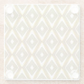 Abstrakter geometrischer Hintergrund Art Deco Glasuntersetzer (Rückseite)
