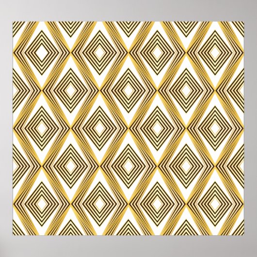 Abstrakter geometrischer Hintergrund Art Deco Poster (Vorne)