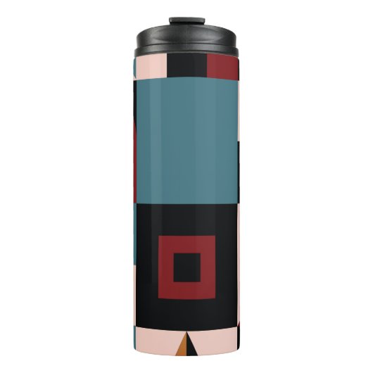 Abstrakter, geometrischer Hintergrund, farbig, Spe Thermosbecher (Vorderseite)